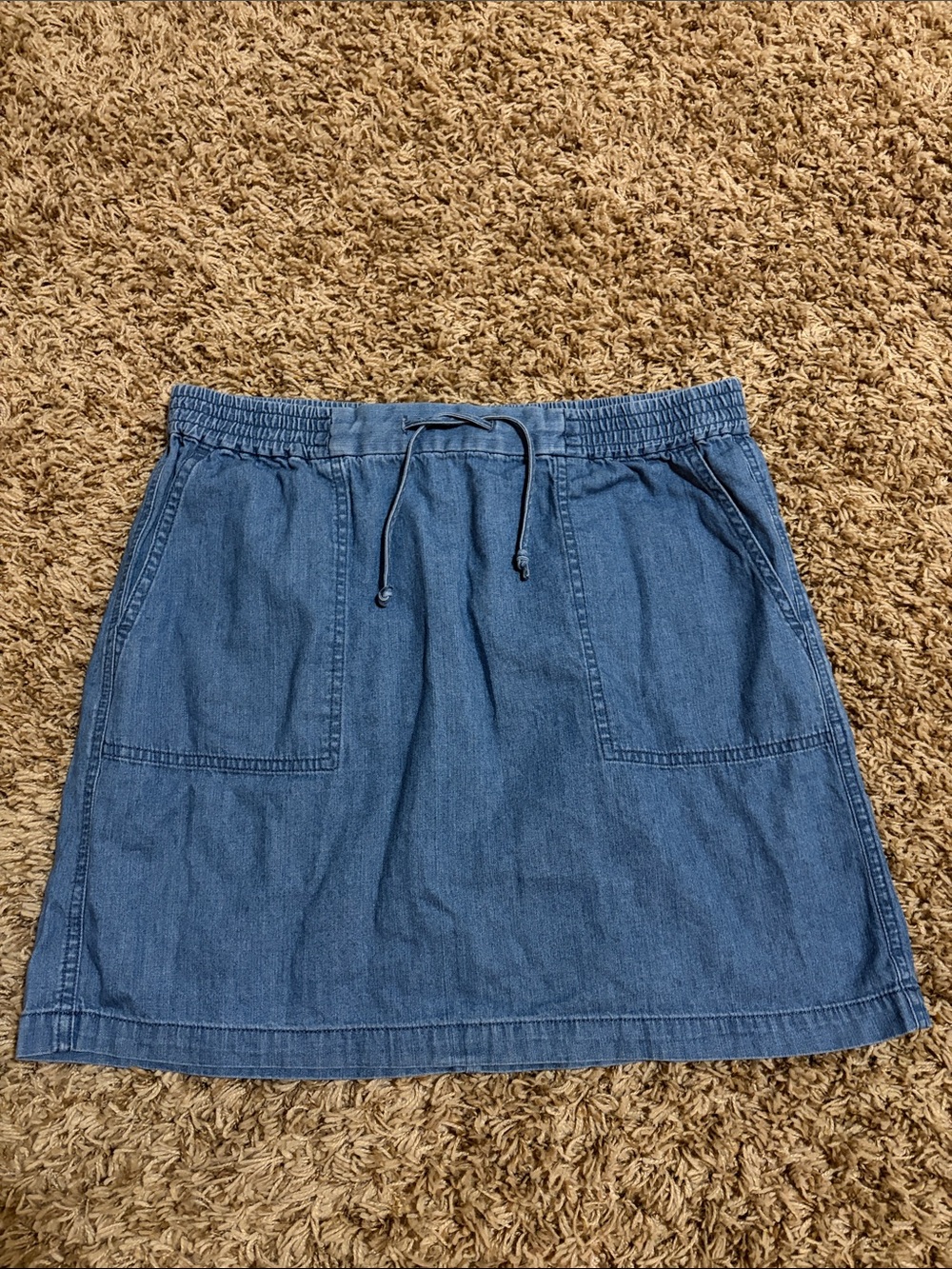 J Crew Mercantile Denim Drawstring Pocket Skirt - Blue size Med
